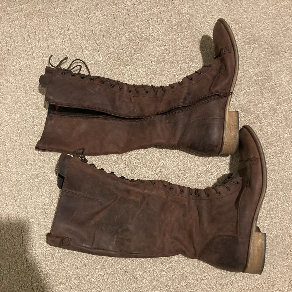 Charles David knee high lace up riding boot